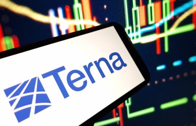 Logo di Terna con grafico di crescita
