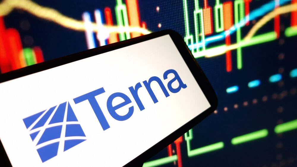 Logo di Terna con grafico di crescita